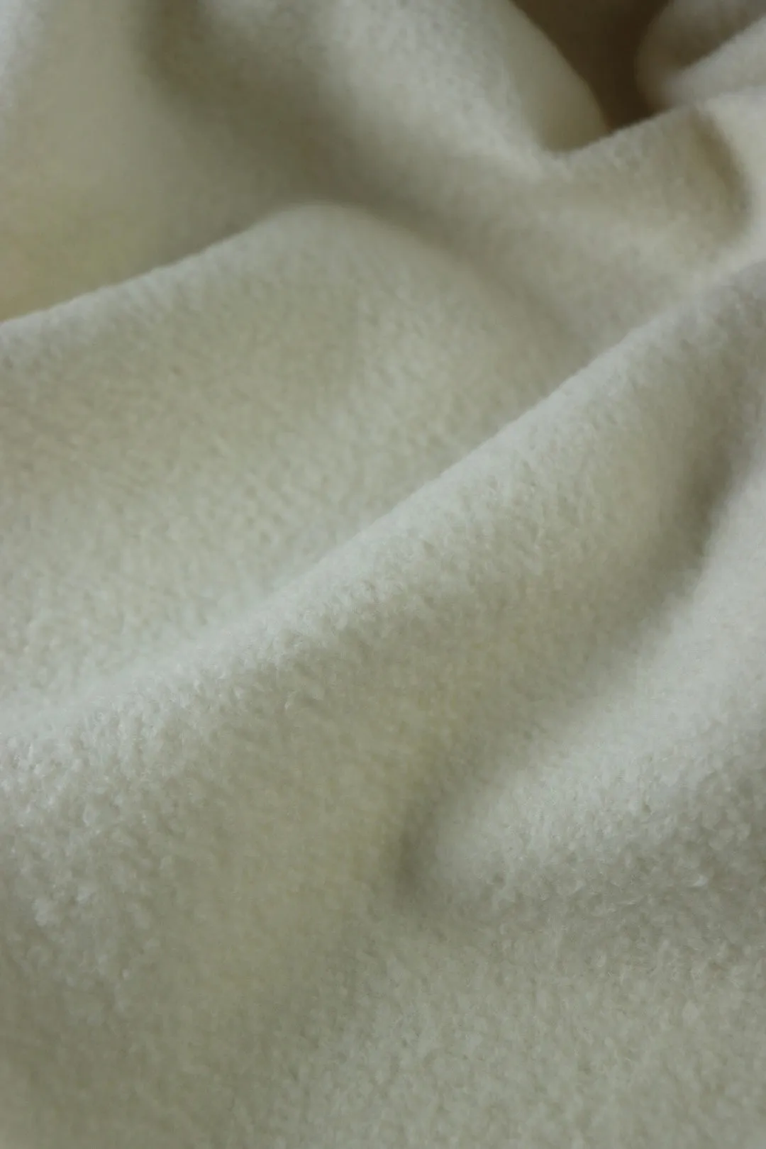 Cream Wool Boucle/French Terry Knit | By The Half Yard