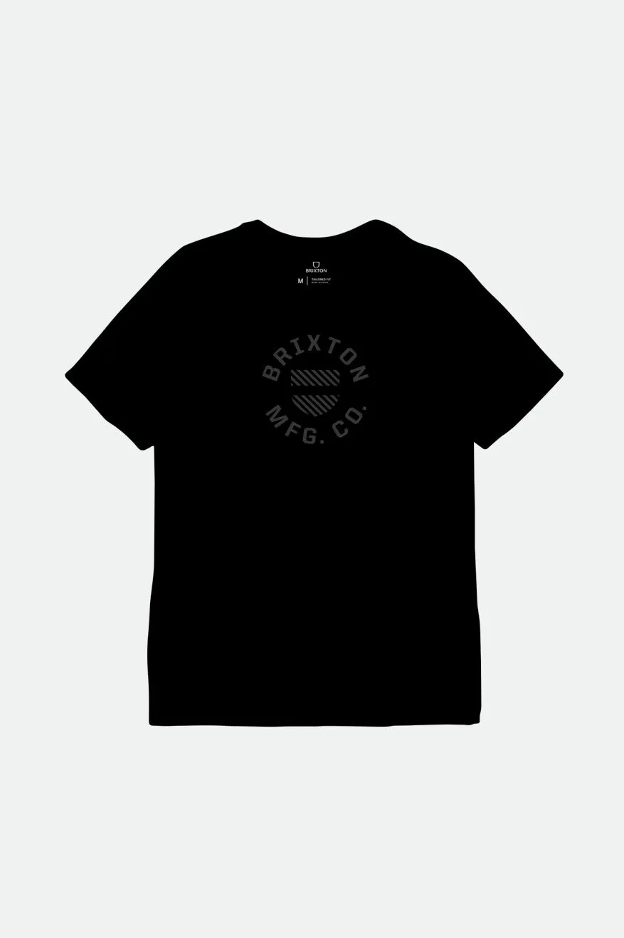 Crest Shield S/S Tailored Tee - Black