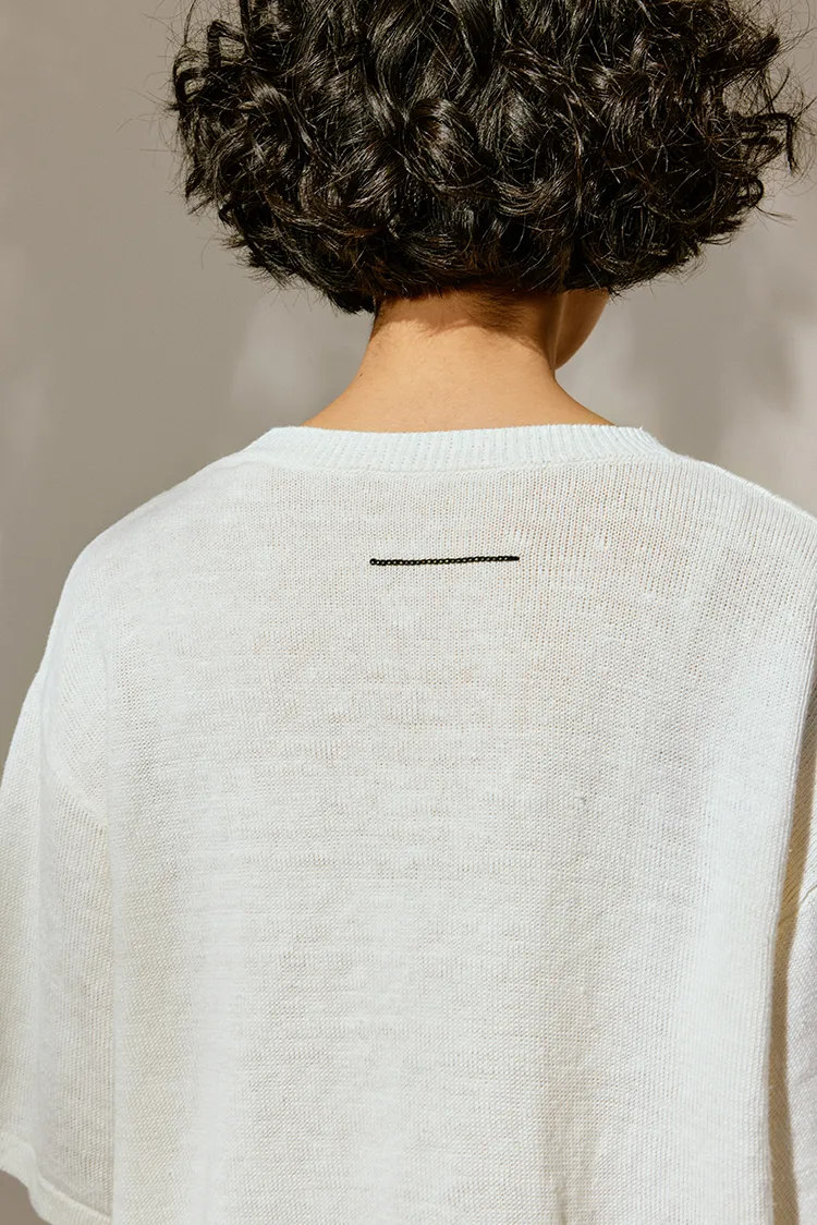 Crewneck Short Sleeve Linen T Shirt