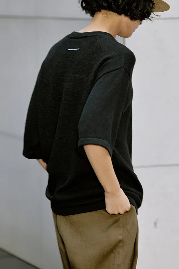 Crewneck Short Sleeve Linen T Shirt