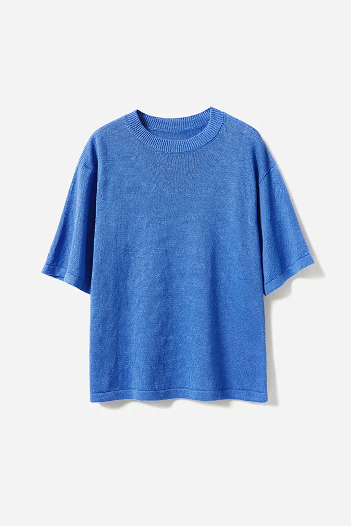 Crewneck Short Sleeve Linen T Shirt