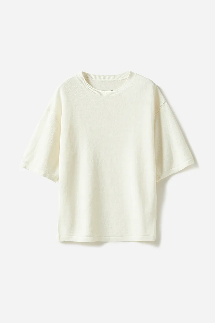 Crewneck Short Sleeve Linen T Shirt