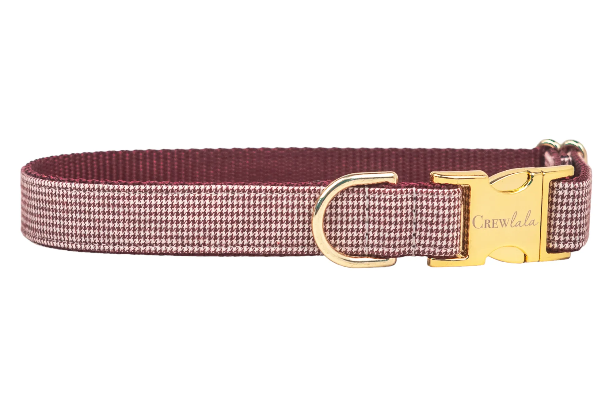 Crimson Houndstooth Bow Tie Dog Collar