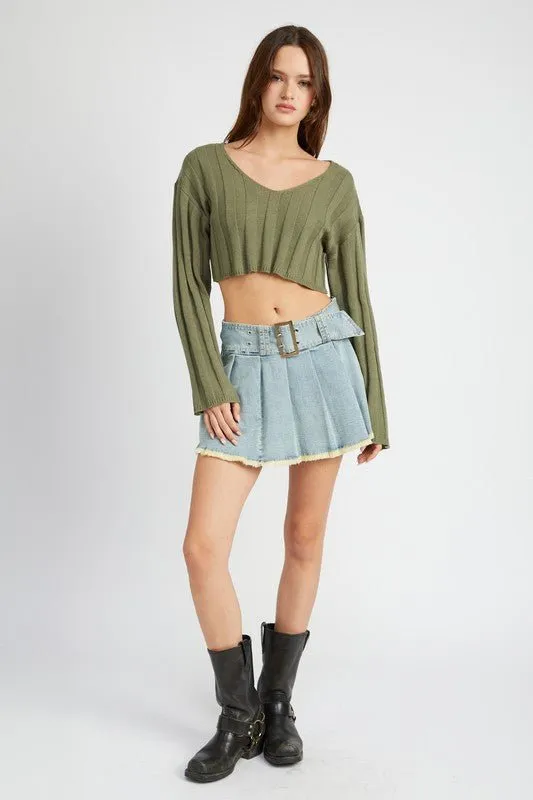 Crop Ribbed Sweater
