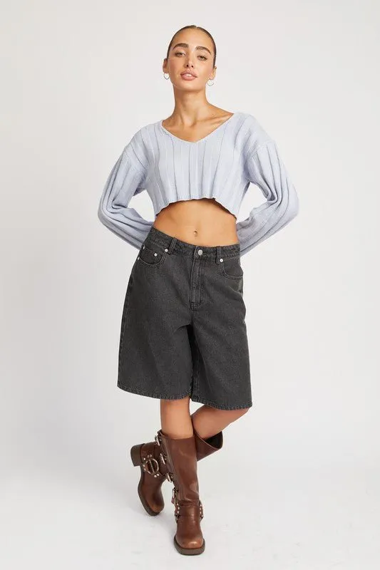 Crop Ribbed Sweater