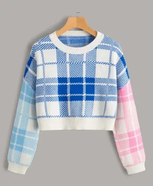 Crop Style Colorful Knit Warm & Very Soft Sweater