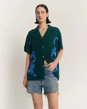Crouching Tiger Silk shirt - emerald