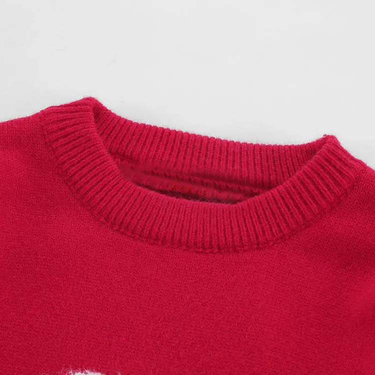 Cuddle-Ready Chic: Long Sleeve Bunny Print Sweater - Elevate Your Casual Style with Adorable Vibes! 🌟👕