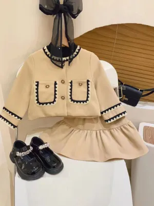 Cute Couture Beige Skirt Set