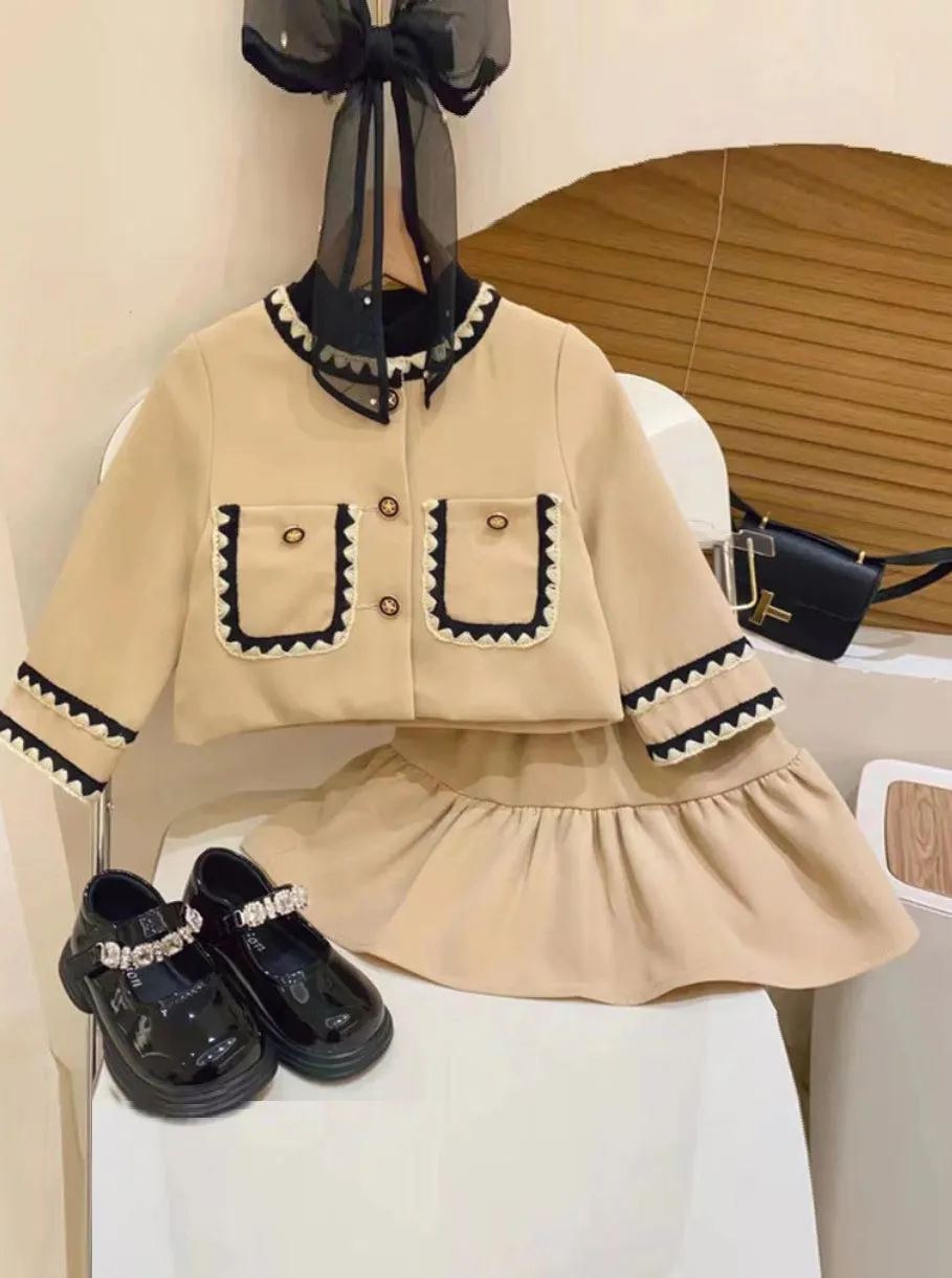 Cute Couture Beige Skirt Set