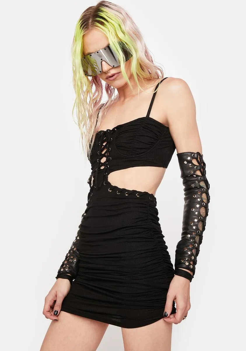 Dangerous Attitude Lace-Up Dress