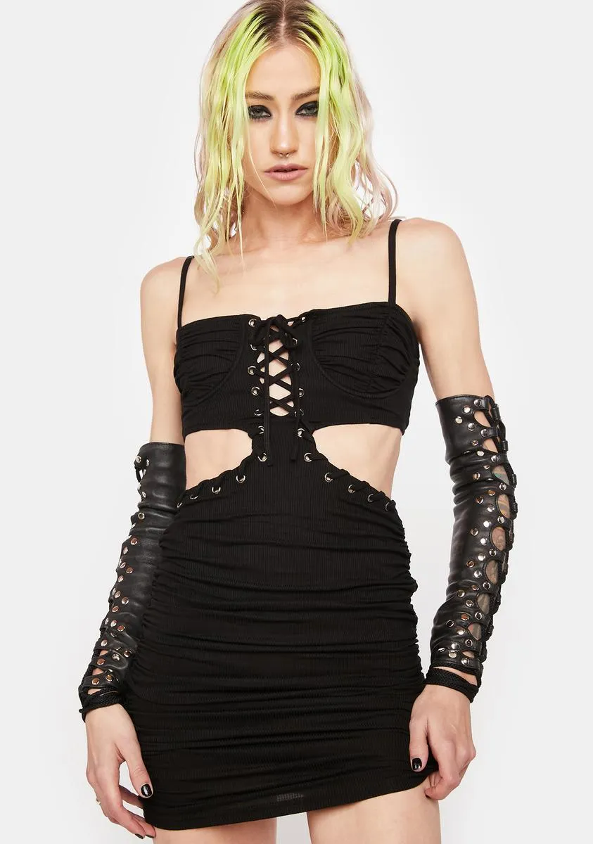 Dangerous Attitude Lace-Up Dress