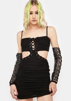 Dangerous Attitude Lace-Up Dress