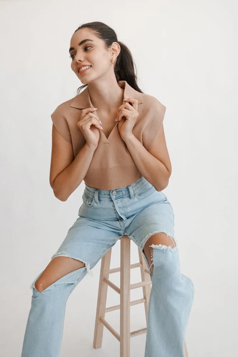 Danielle Collared Sweater Vest