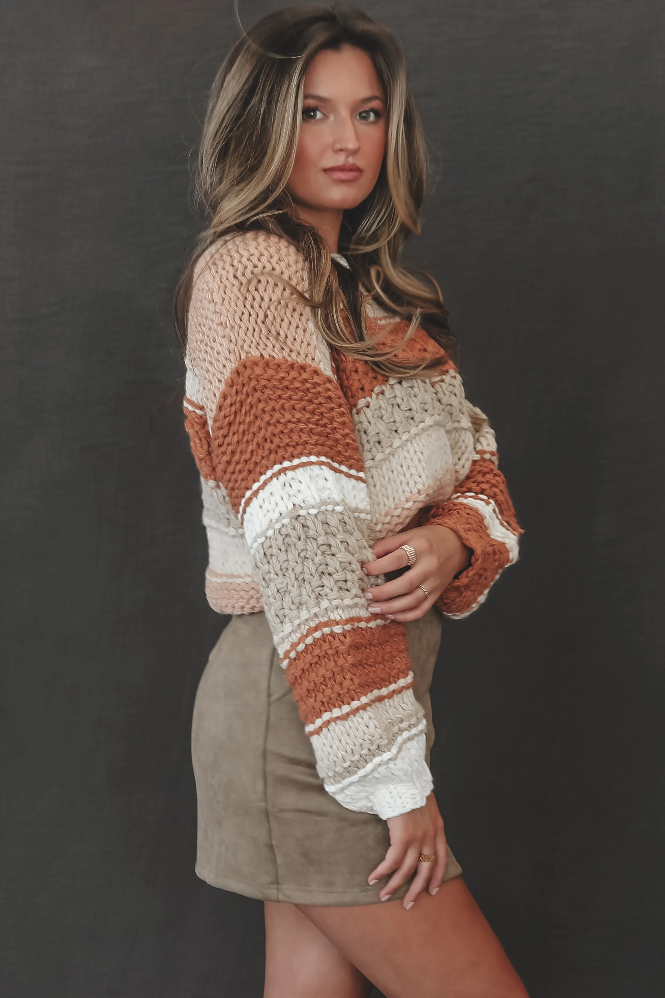 DEAL Sadie & Sage Butter Pecan Chunky Sweater