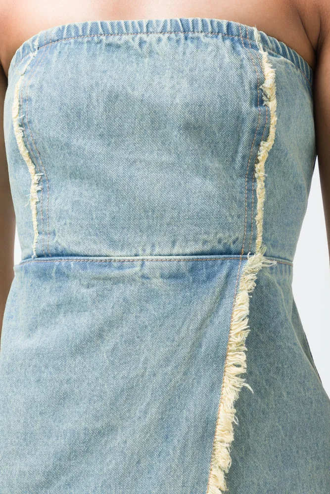 Denim Bodycon Dress Blue