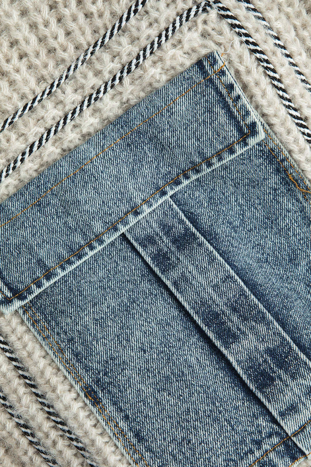 Denim Pocket Sweater Cardigan