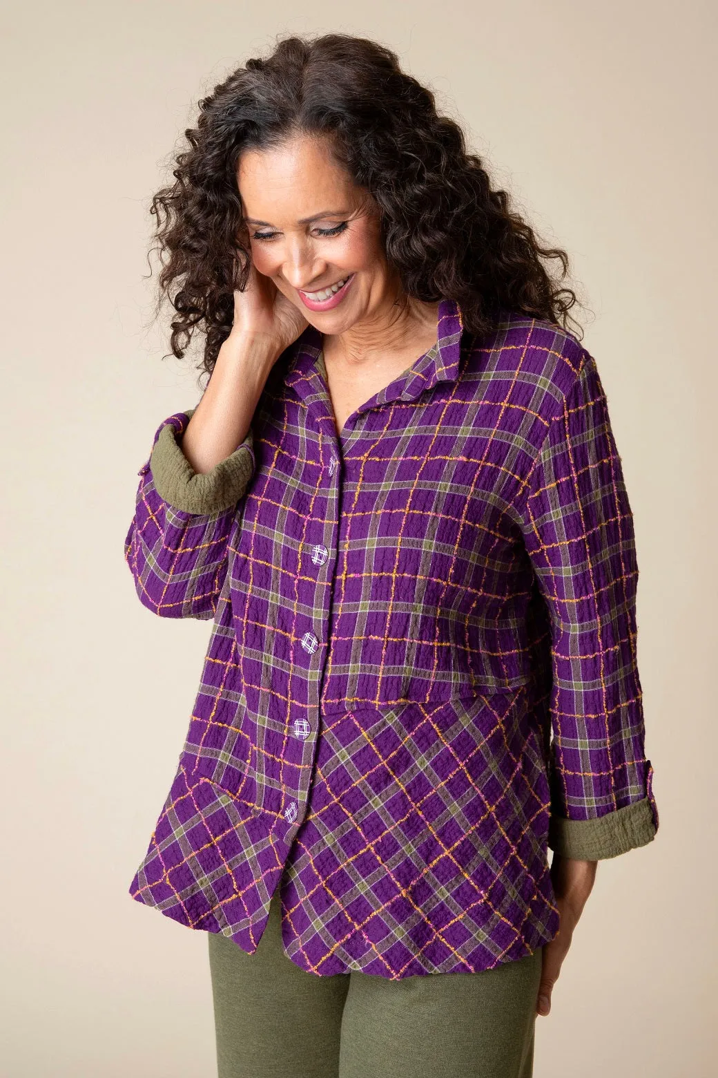 Double Faced Windowpane Tunic