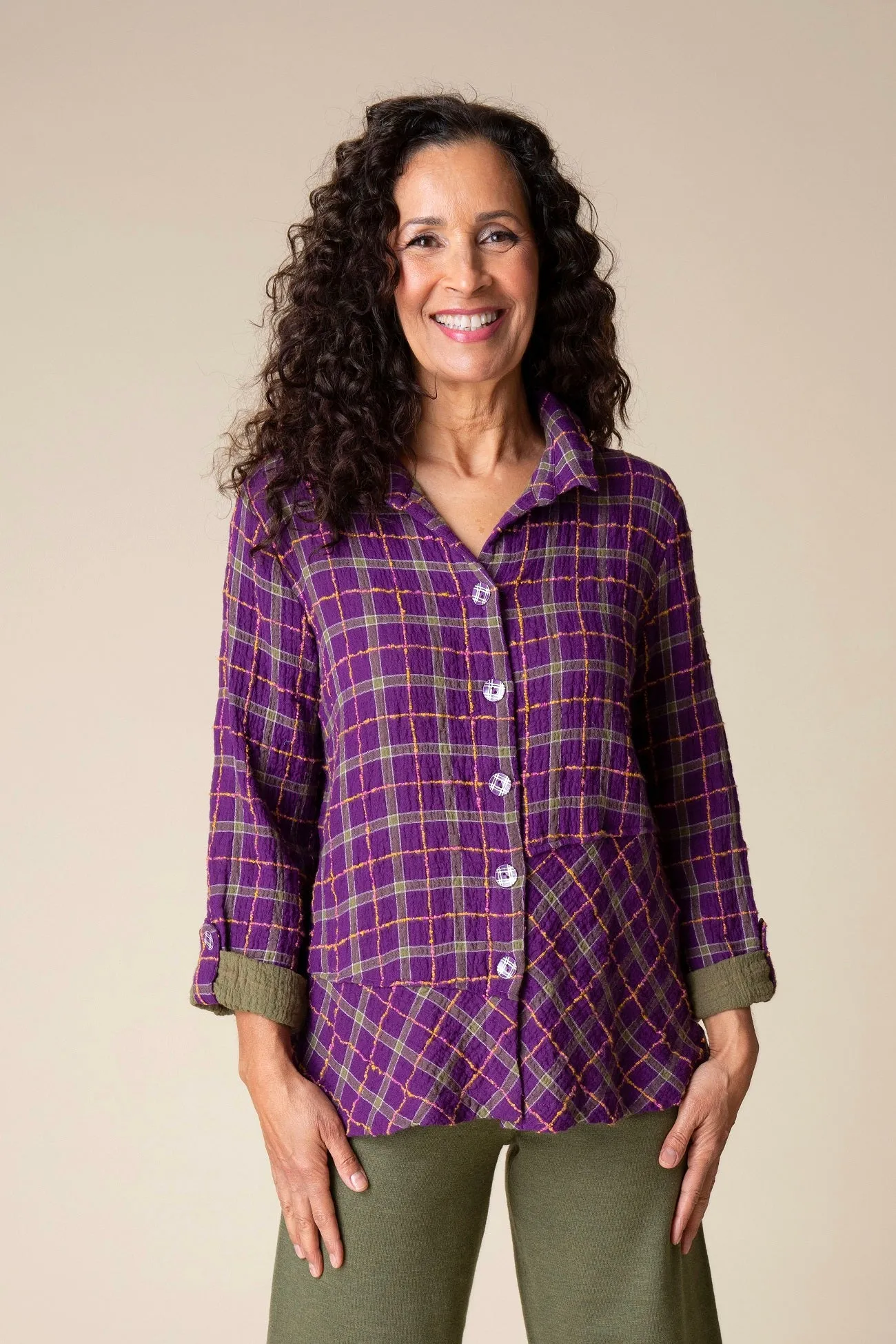 Double Faced Windowpane Tunic