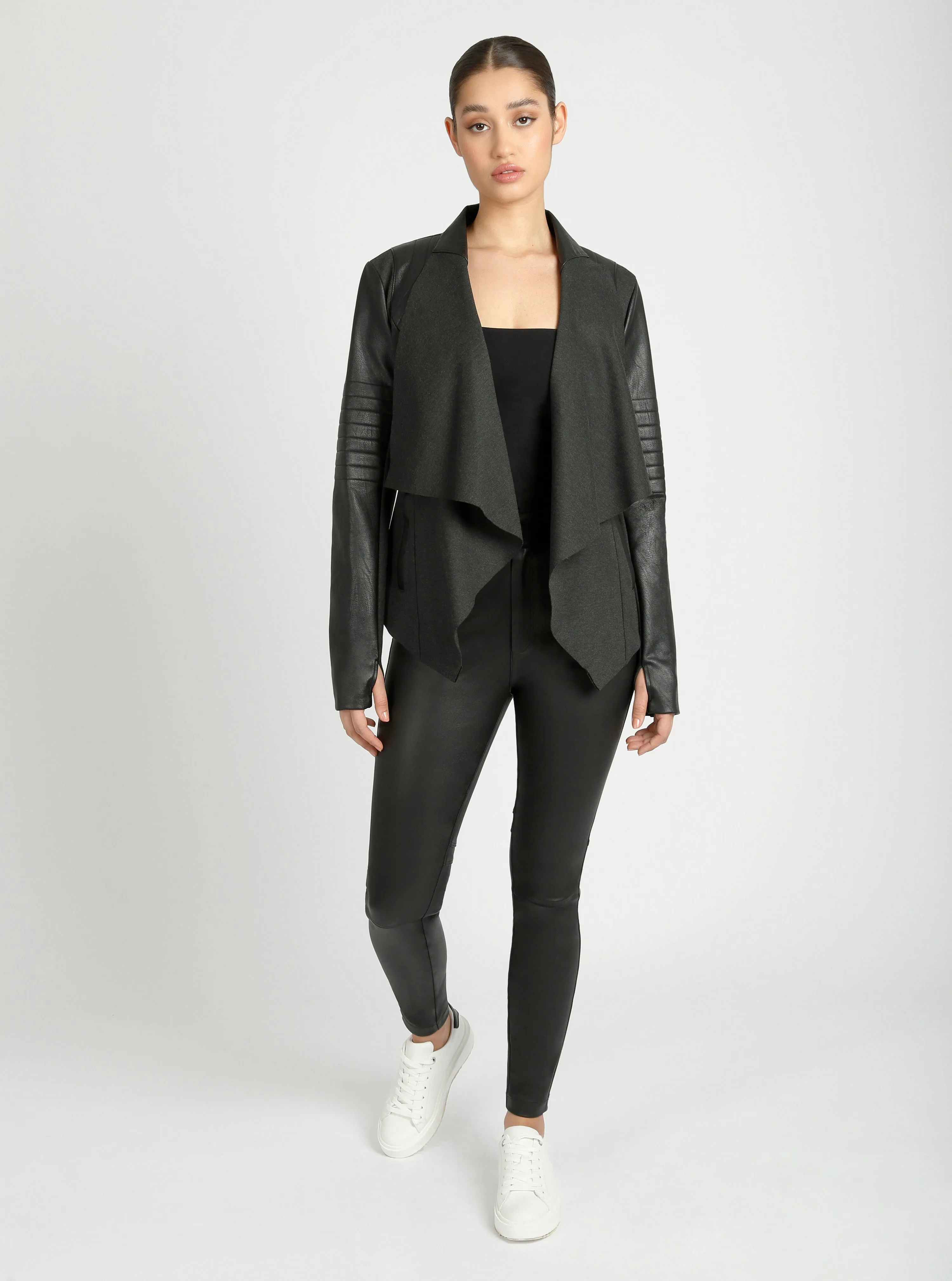 Drape Front Jacket - Fall Fashion