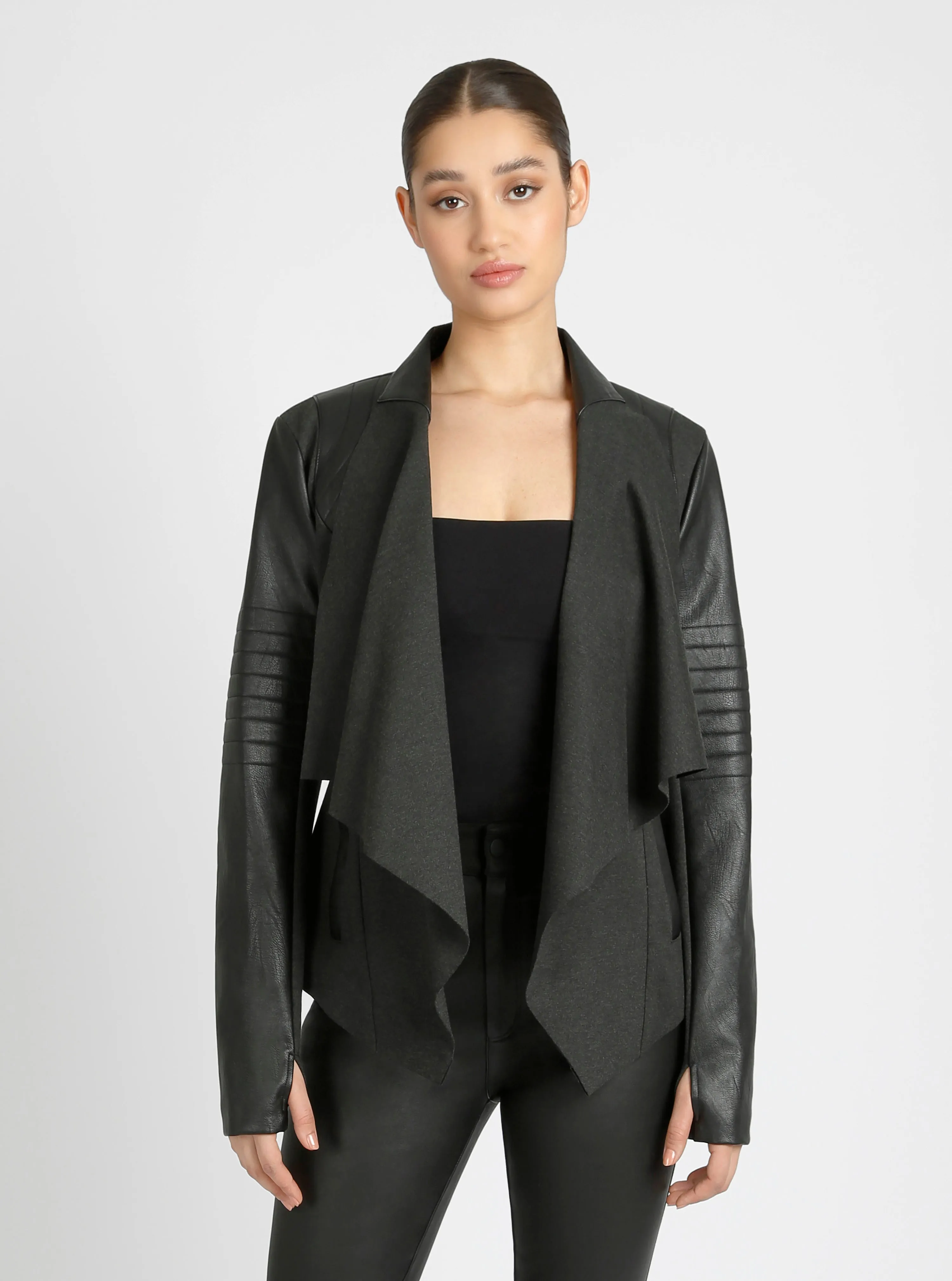 Drape Front Jacket - Fall Fashion