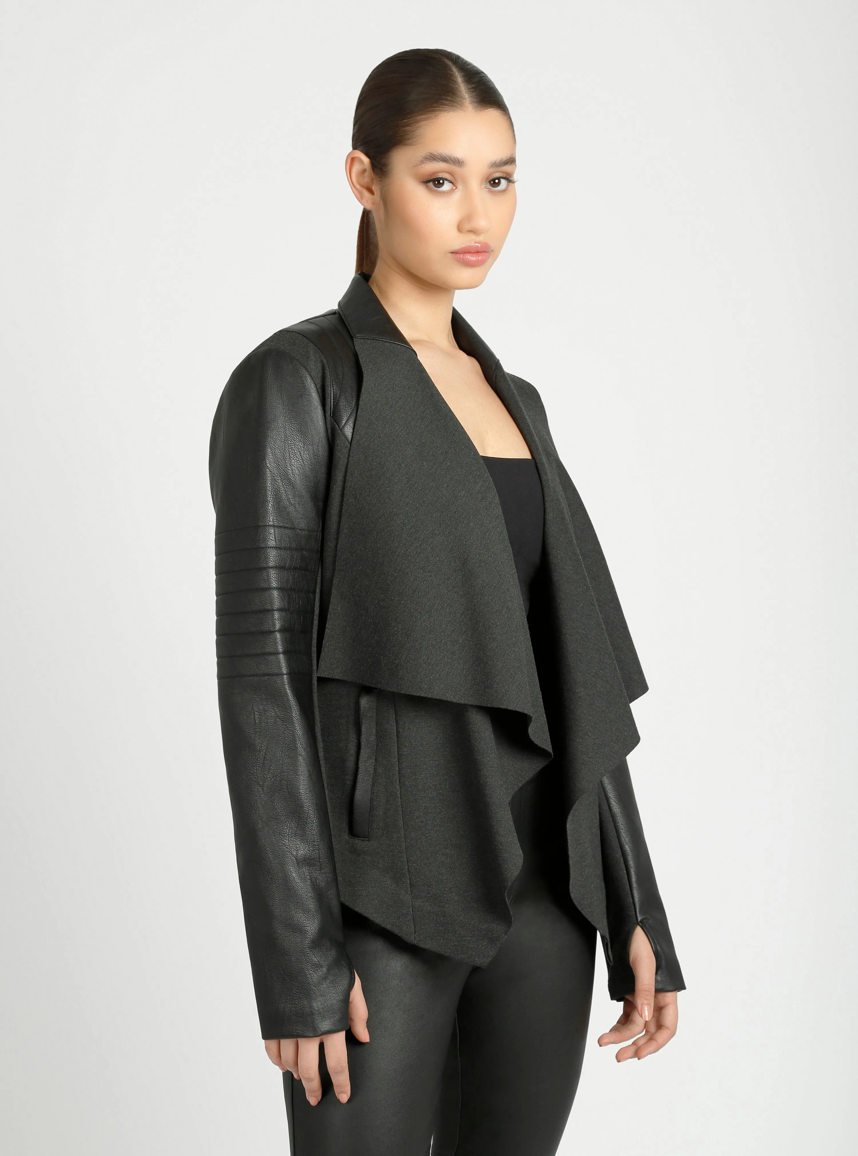 Drape Front Jacket - Fall Fashion
