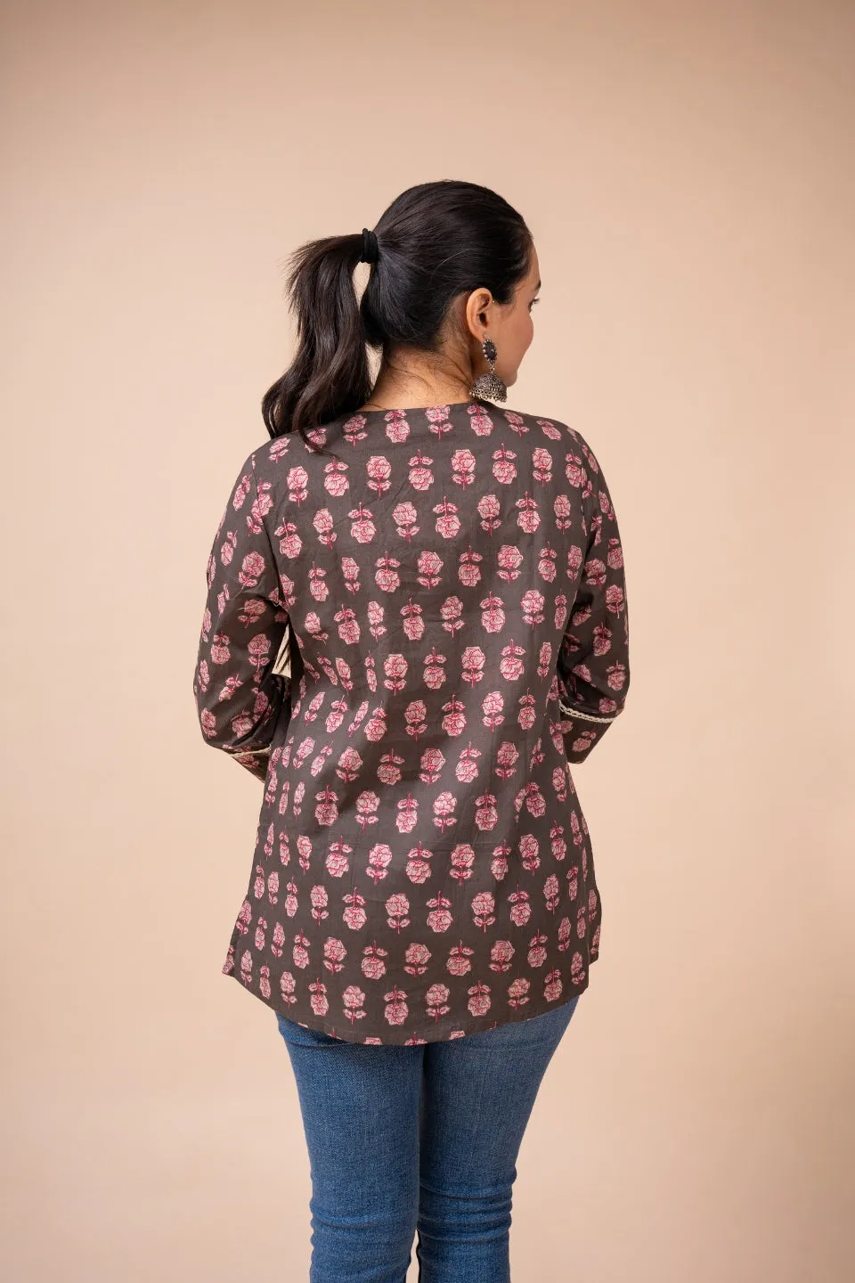 Ekisha's women multicolor floral designer printed cotton tunic top short kurti