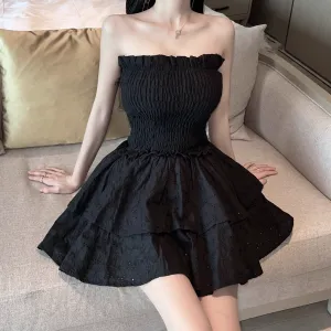 Elastic Waist Cake Fluffy Tube Top Dress