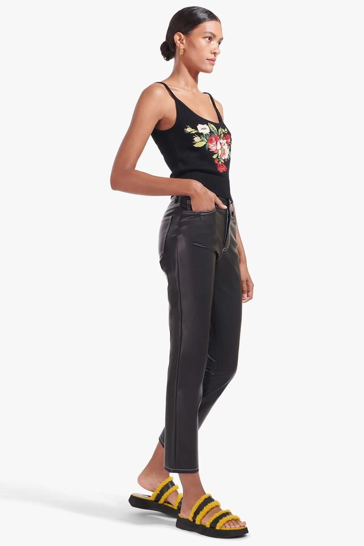 ELLIOT PANT | BLACK VEGAN LEATHER