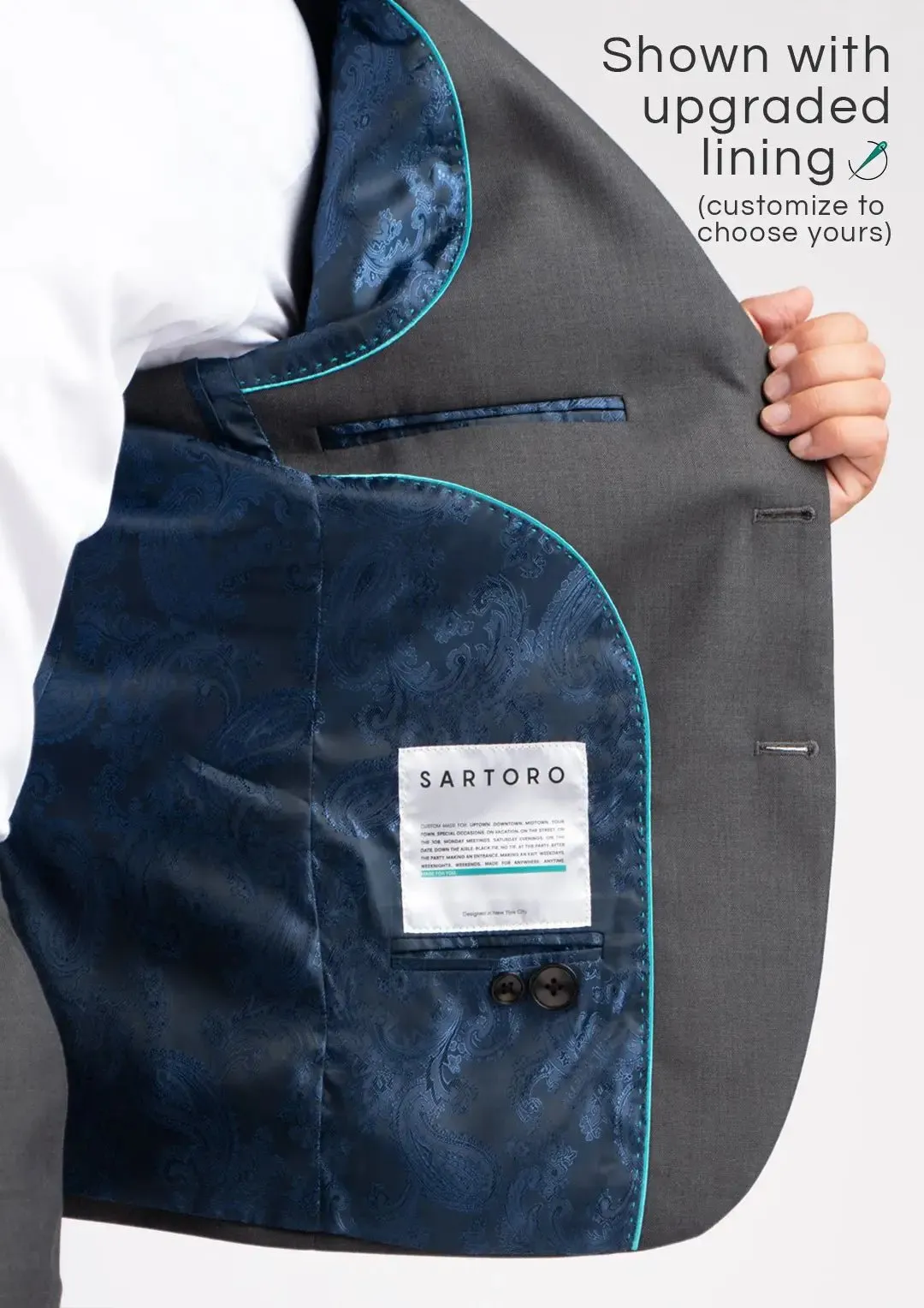Ellis Charcoal Sharkskin Suit
