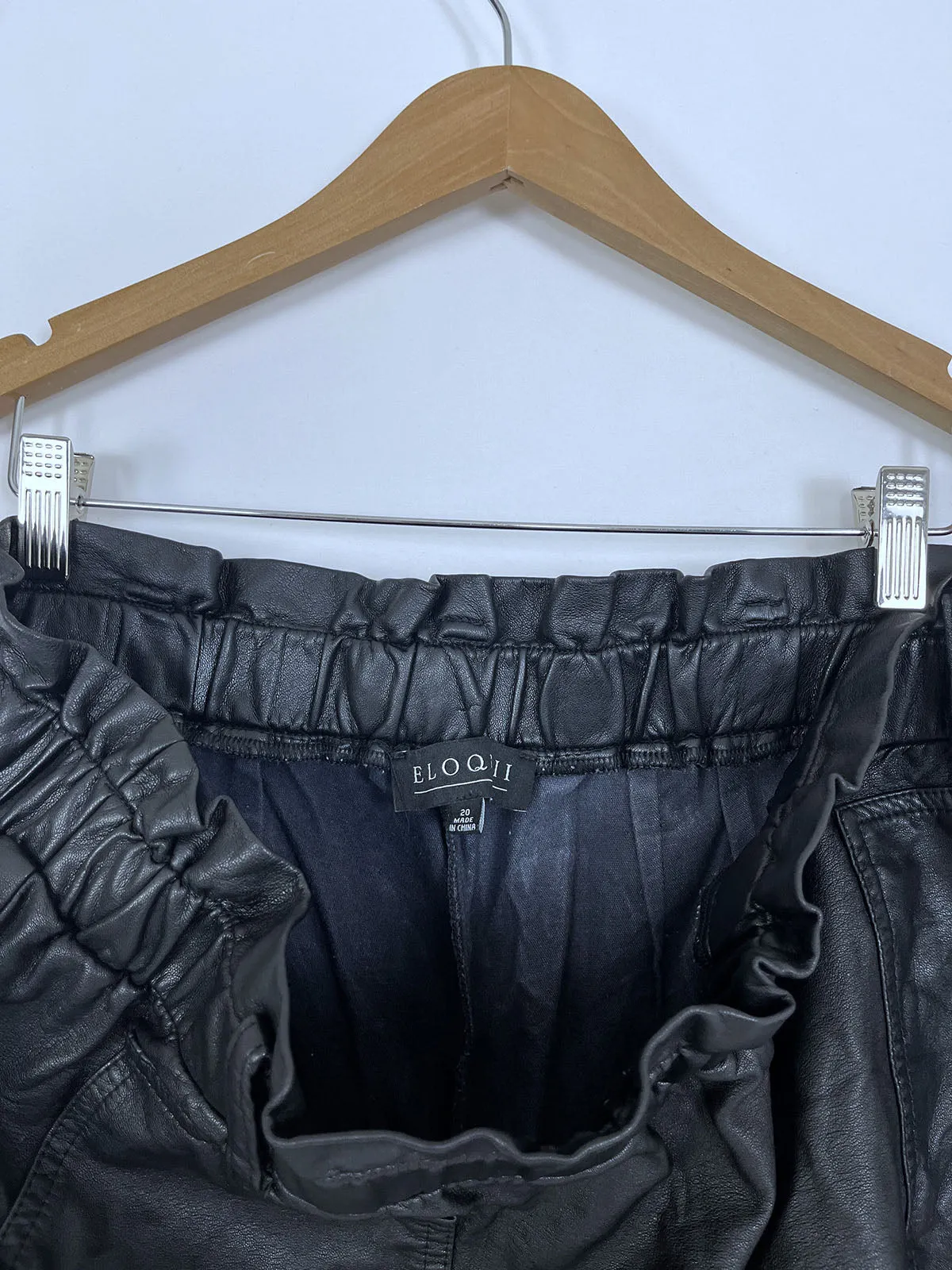 eloquii Size 20 Black Faux Leather Shorts