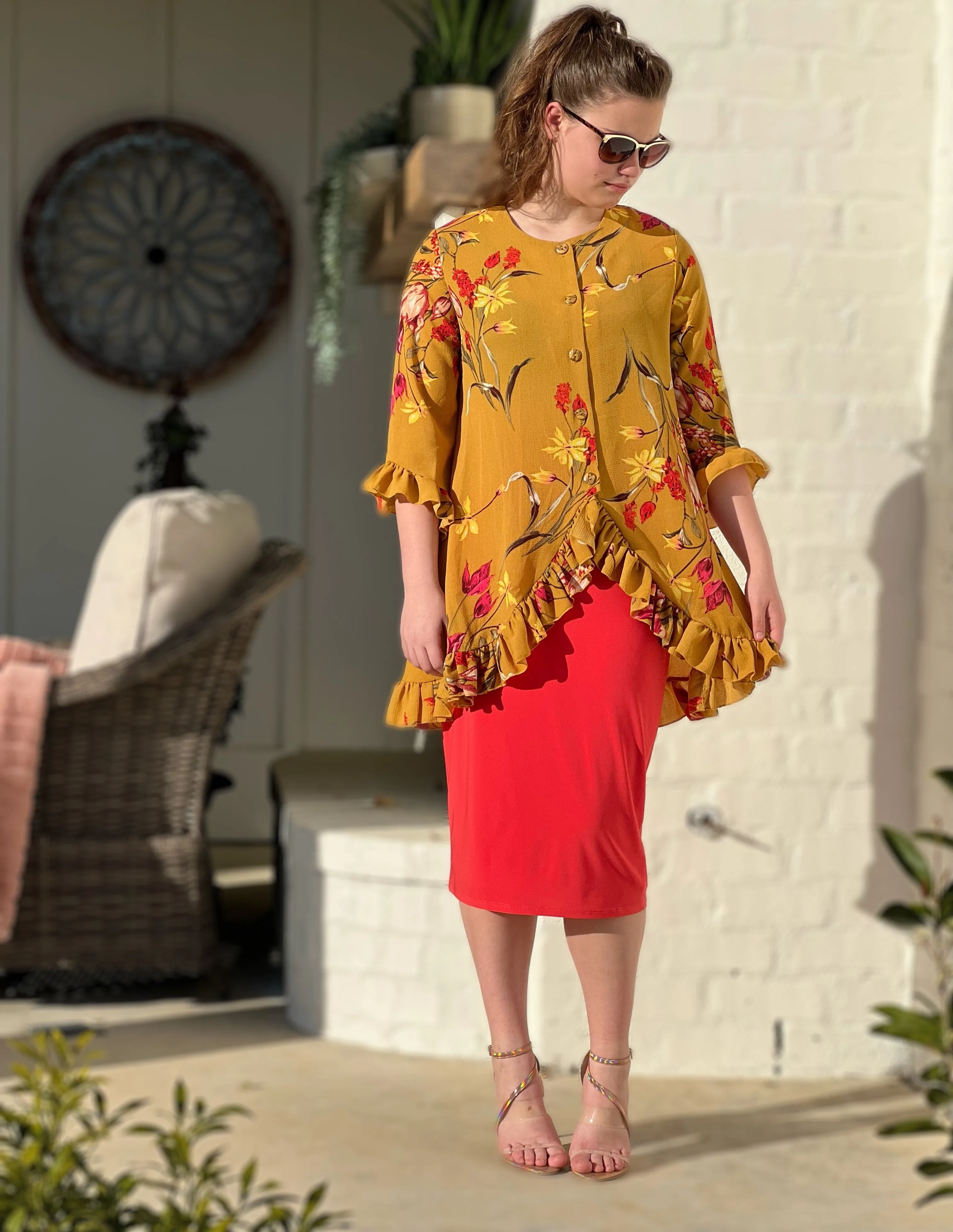 Ember Ruffled Tunic