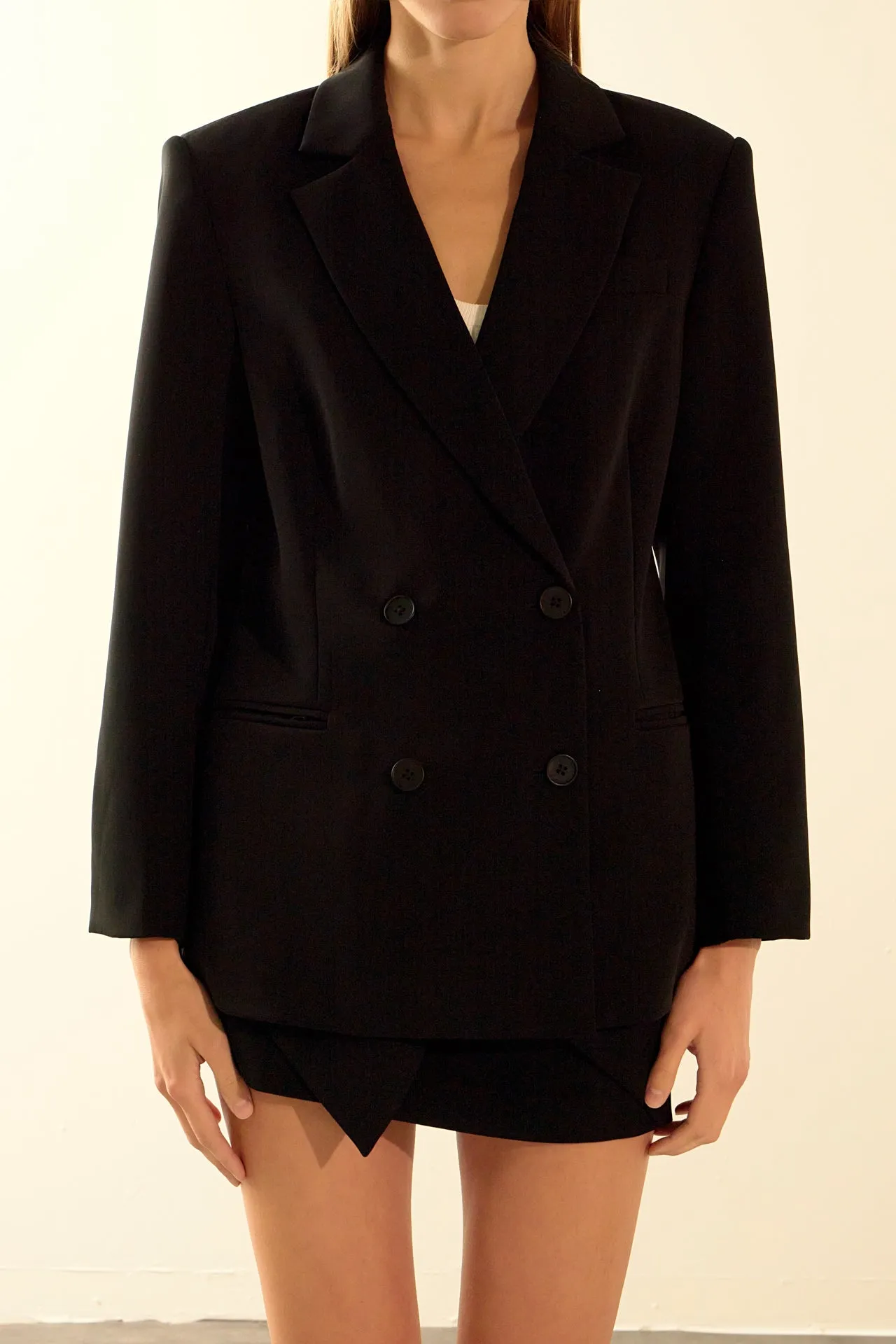 Endless Rose - Double Breast Basic Blazer