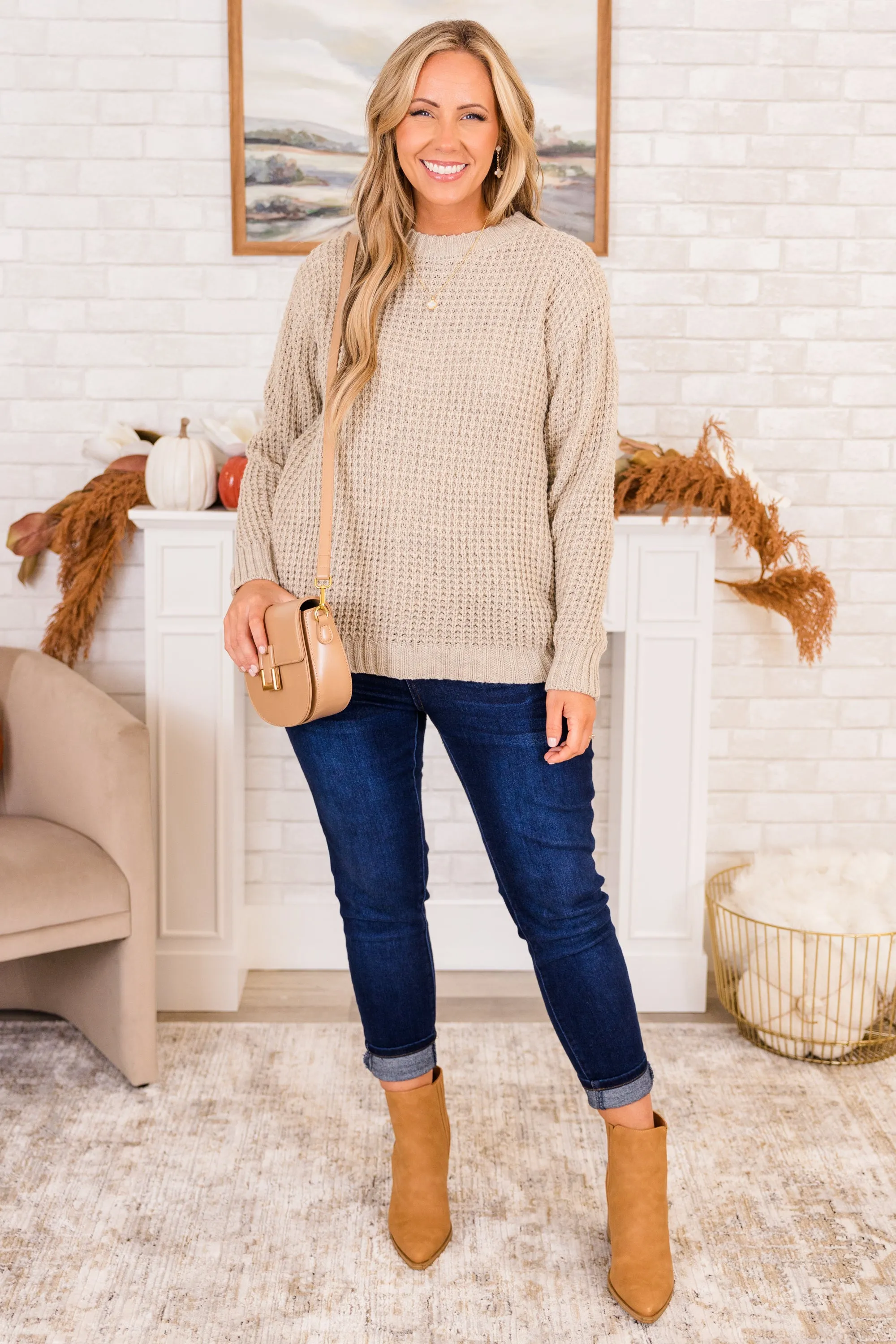 Everything We Loved Sweater, Heather Beige