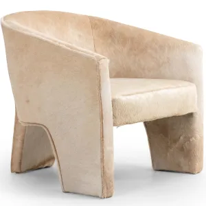 Fae Hair on Hide Chair, Buff