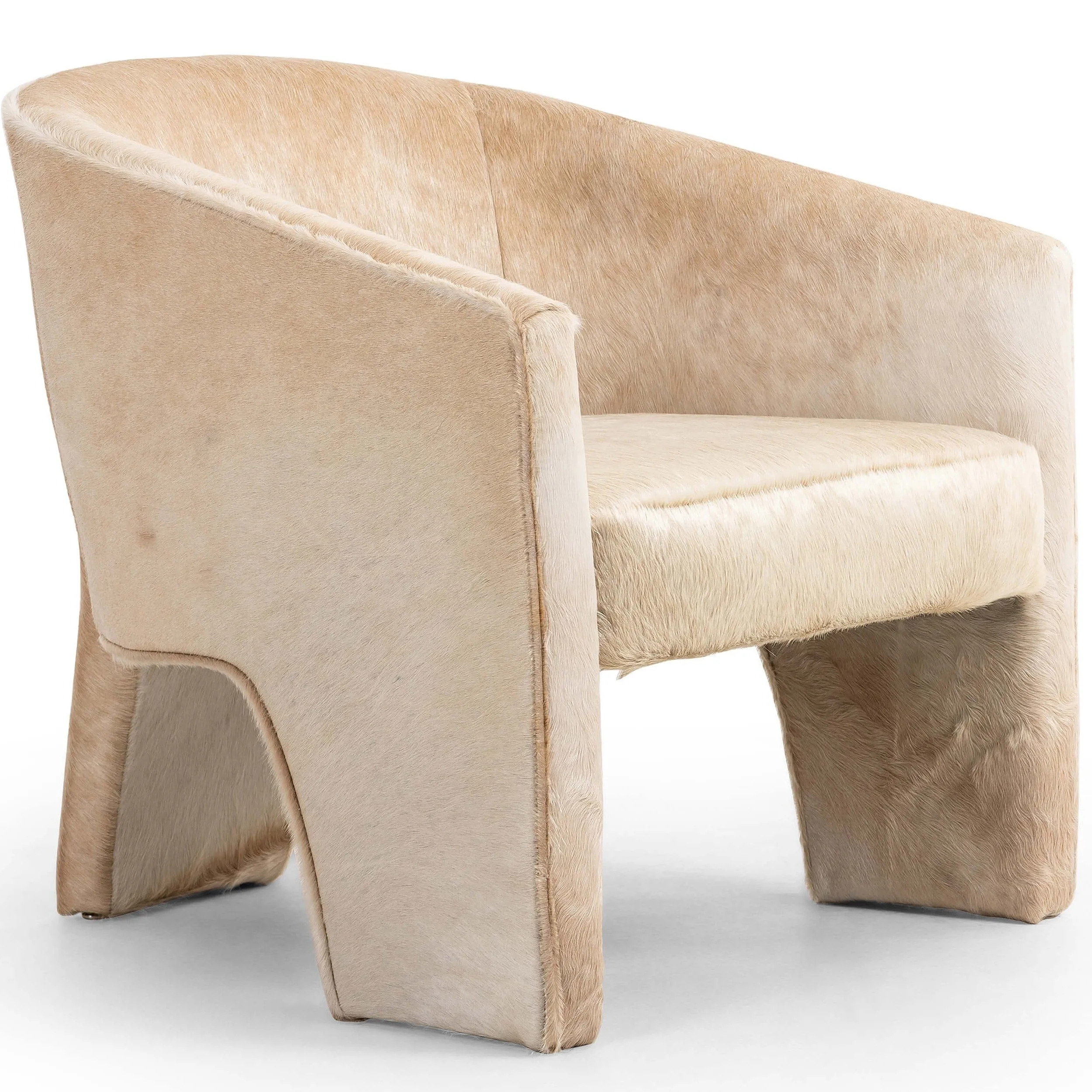 Fae Hair on Hide Chair, Buff