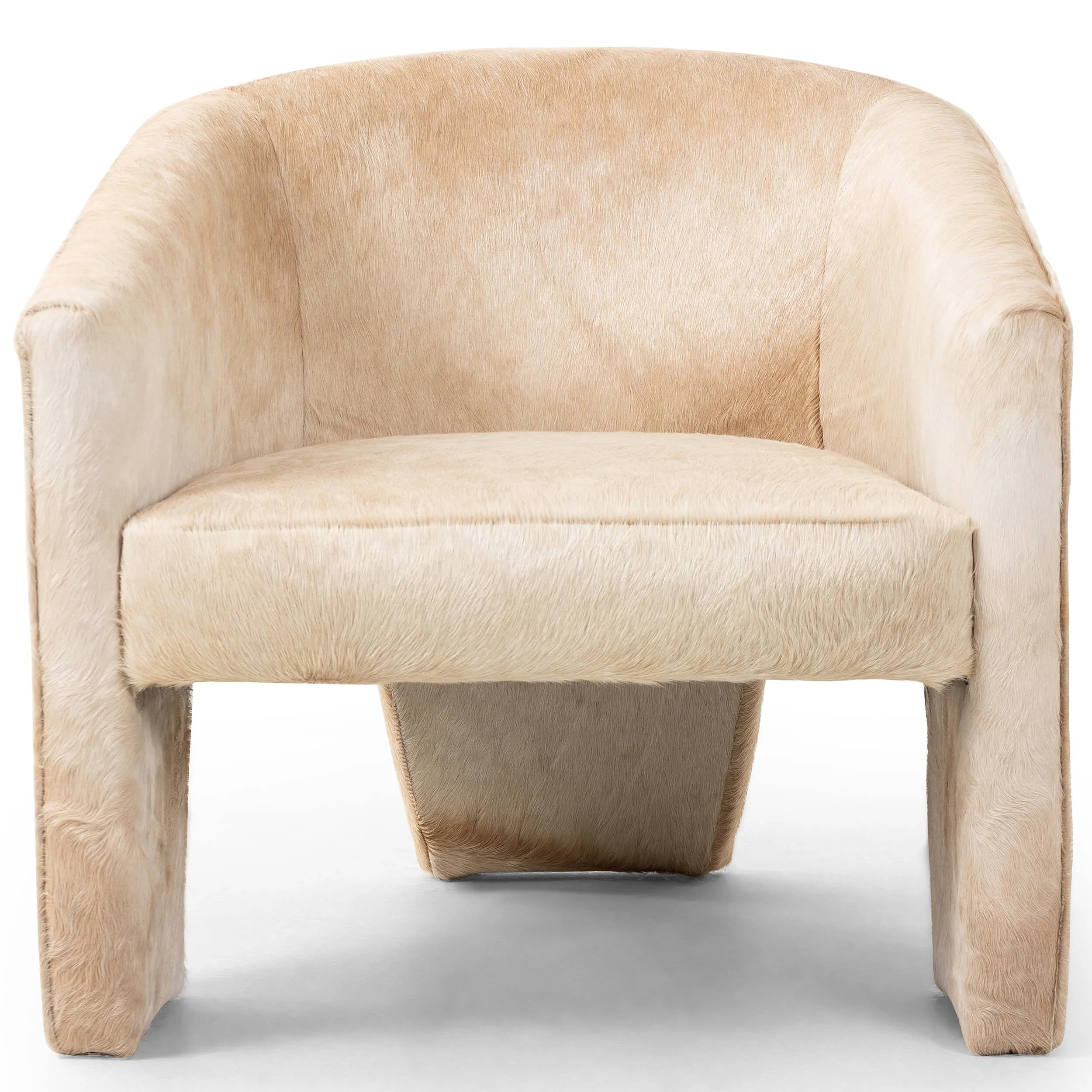Fae Hair on Hide Chair, Buff