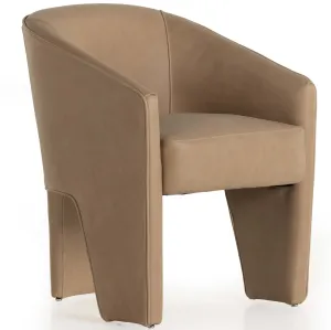 Fae Leather Dining Chair, Palermo Nude, Set of 2