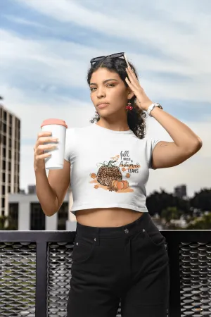 Fall Breeze Autumn leaves Cropped T-Shirt