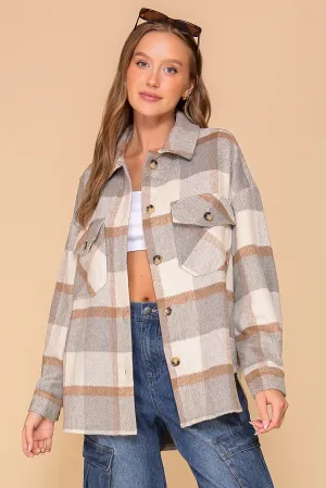 Fall days plaid print shacket