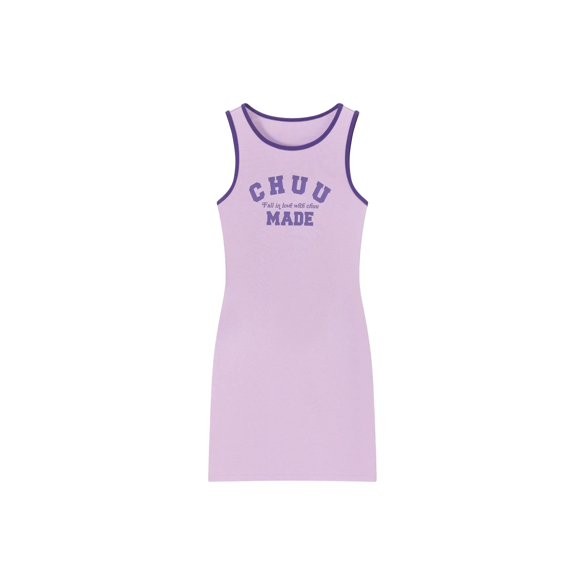 Fall In Love With Chuu Color Lined Sleeveless Mini T-Shirt Dress