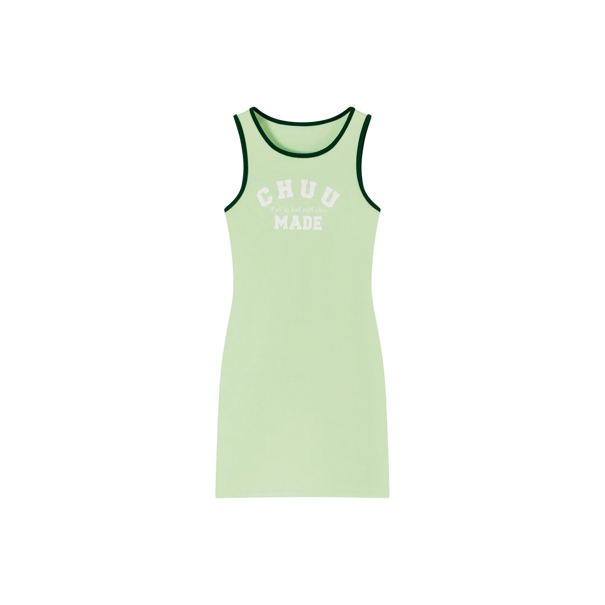 Fall In Love With Chuu Color Lined Sleeveless Mini T-Shirt Dress