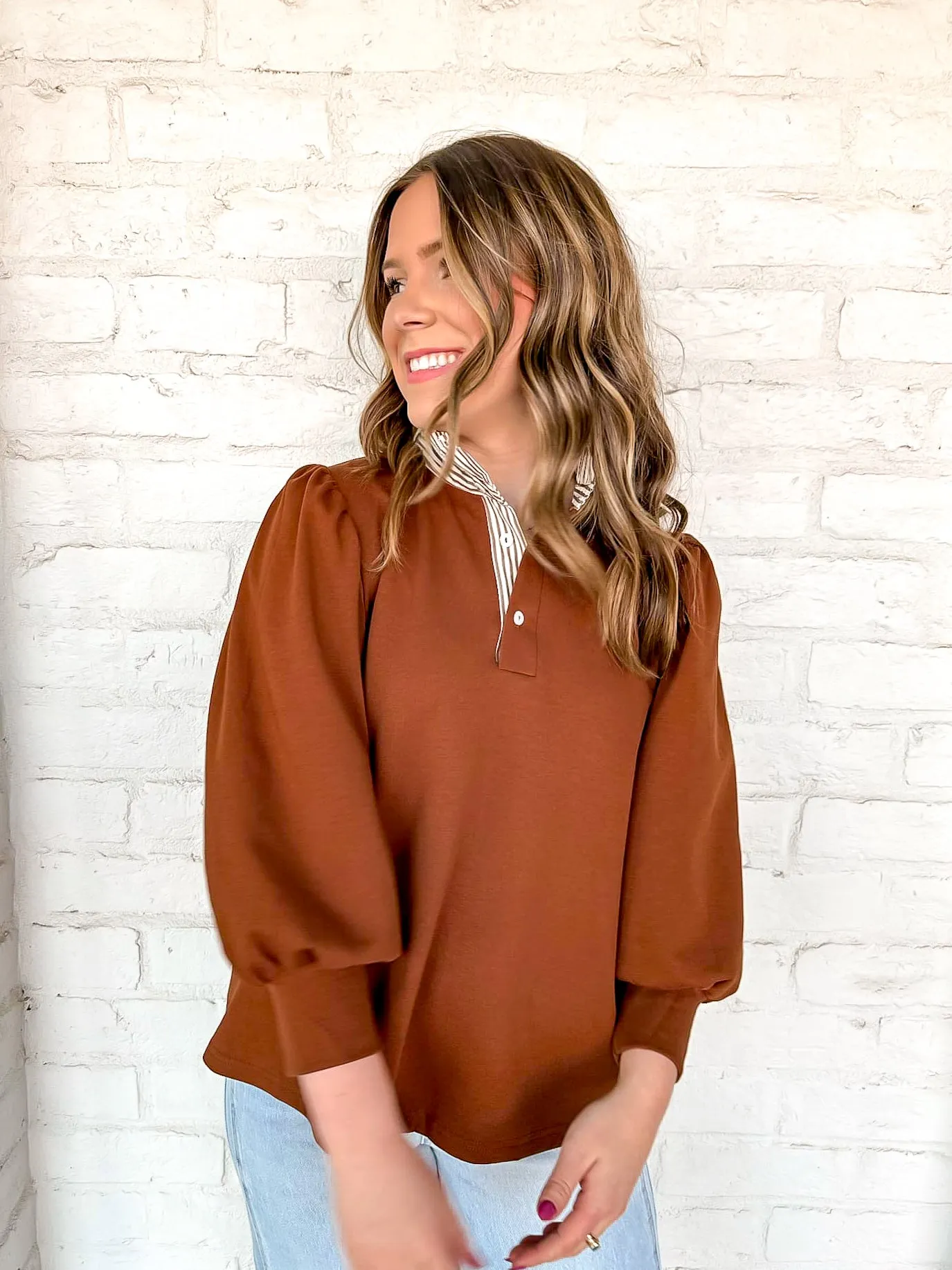 Fall Sentiments Brown Top