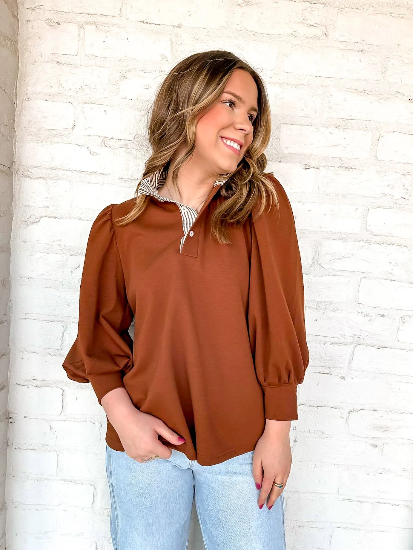 Fall Sentiments Brown Top