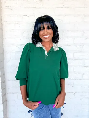 Fall Sentiments Green Top