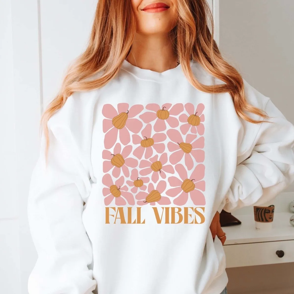 Fall Vibes Art Deco Wholesale Graphic Sweatshirt - Fast Shipping