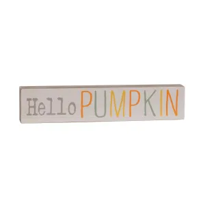 Fall Wood Decor Block, PUMPKIN