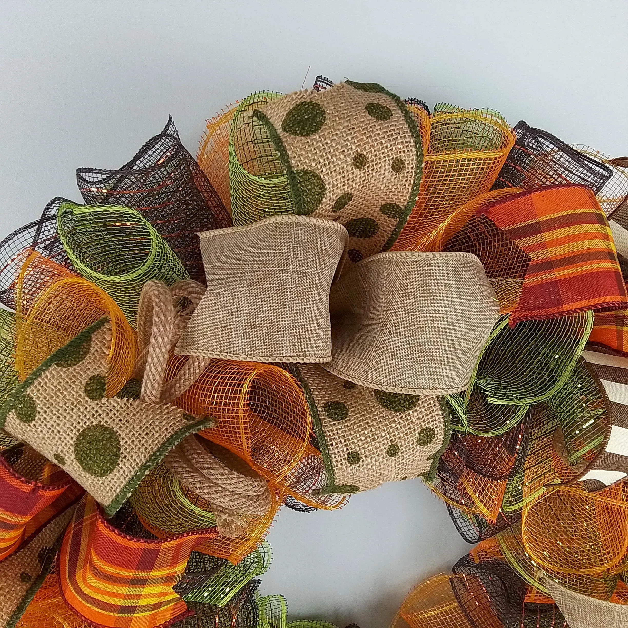 Fall Wreath Ideas | Thanksgiving Wreath Ideas | Fall Mesh Wreath : F1