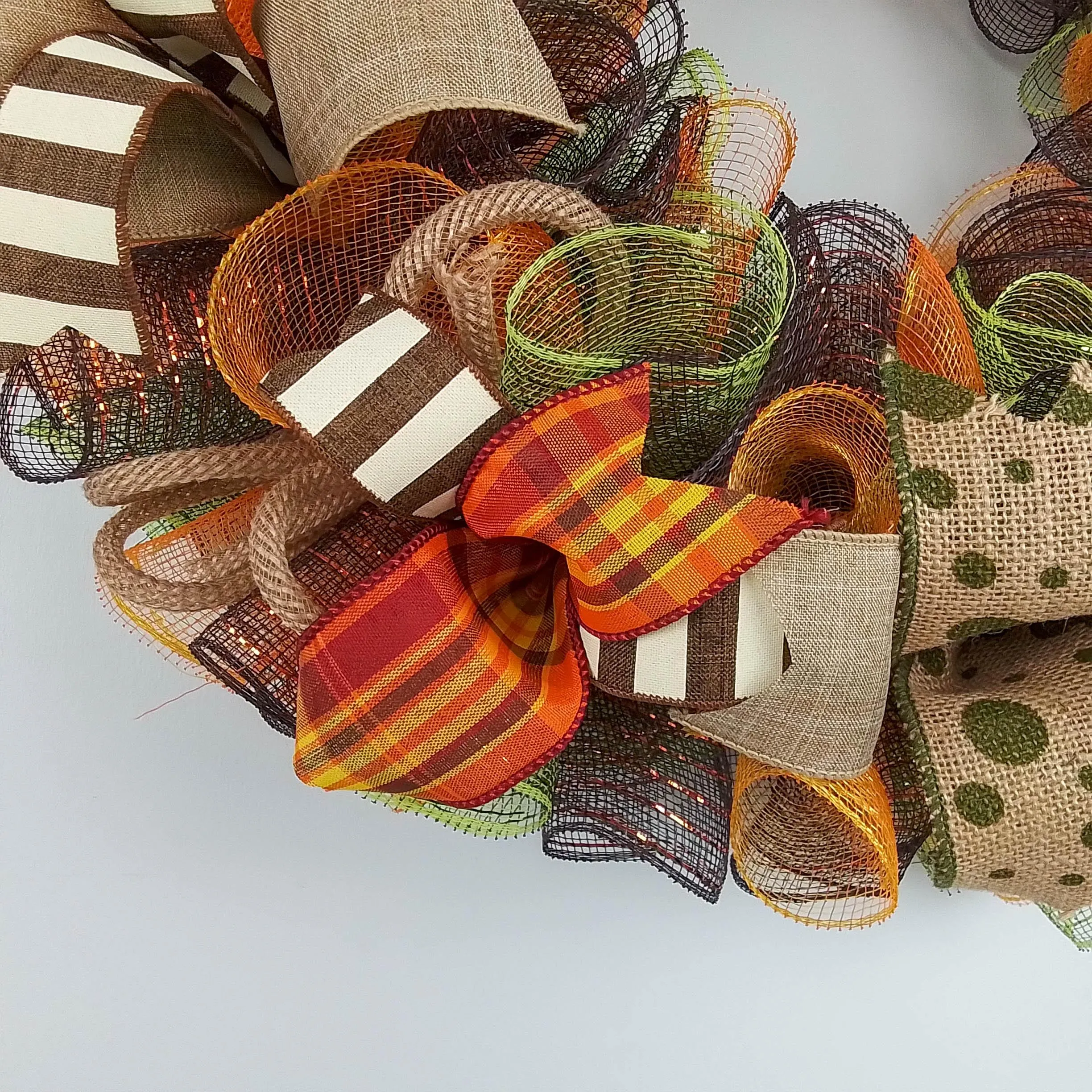 Fall Wreath Ideas | Thanksgiving Wreath Ideas | Fall Mesh Wreath : F1
