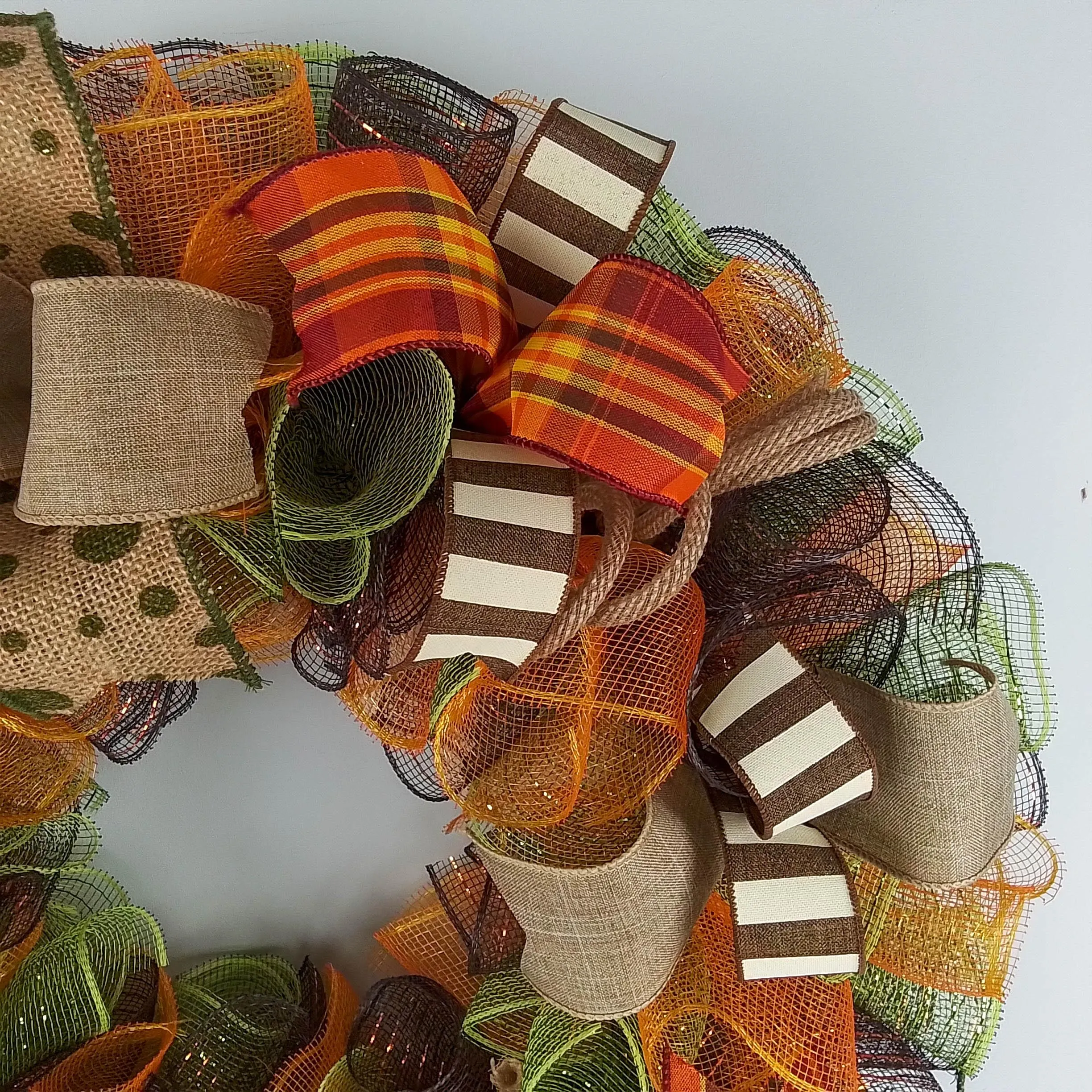 Fall Wreath Ideas | Thanksgiving Wreath Ideas | Fall Mesh Wreath : F1